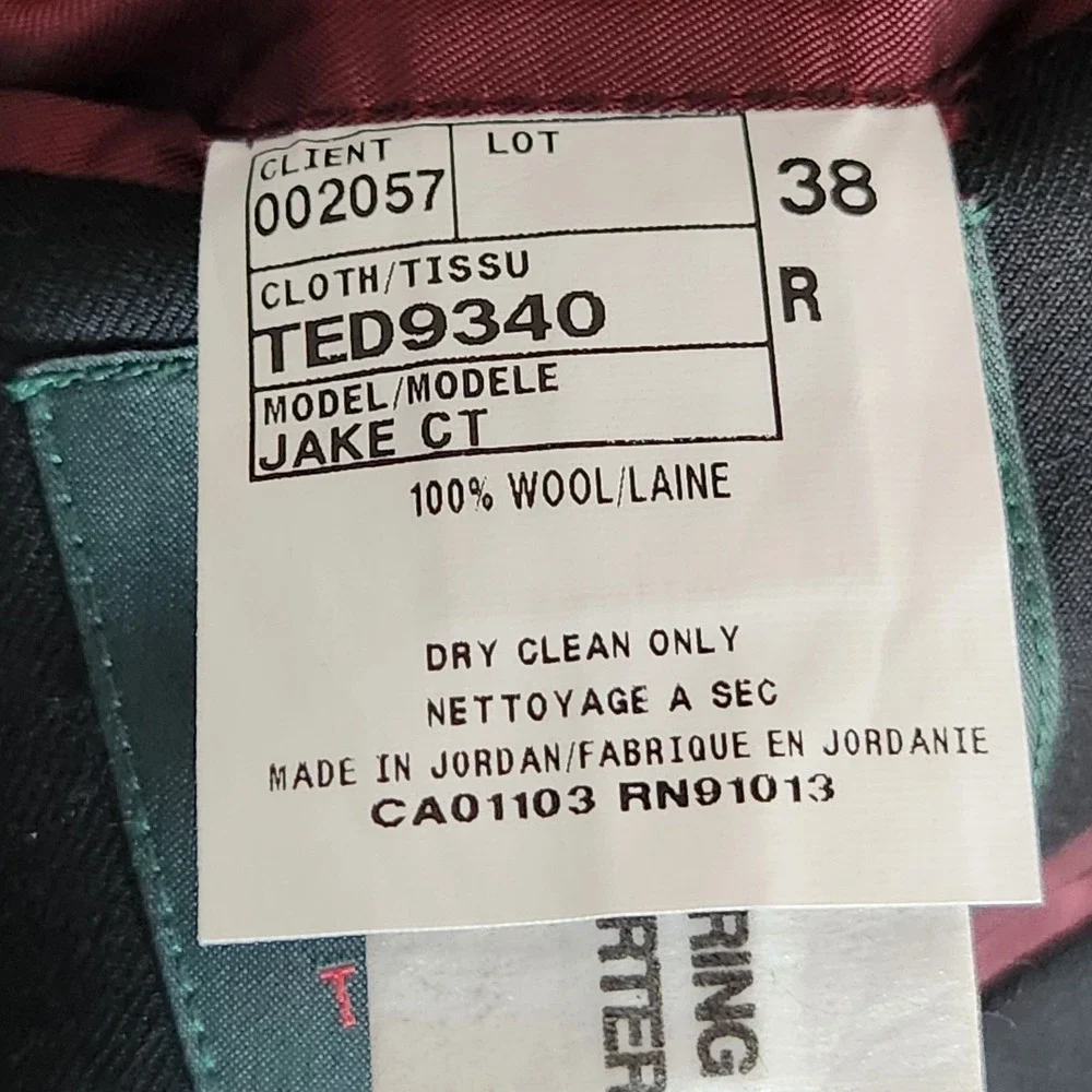 New TED BAKER London Jake CT Blazer Jacket 38R Black 100% Wool No Ordinary Joe